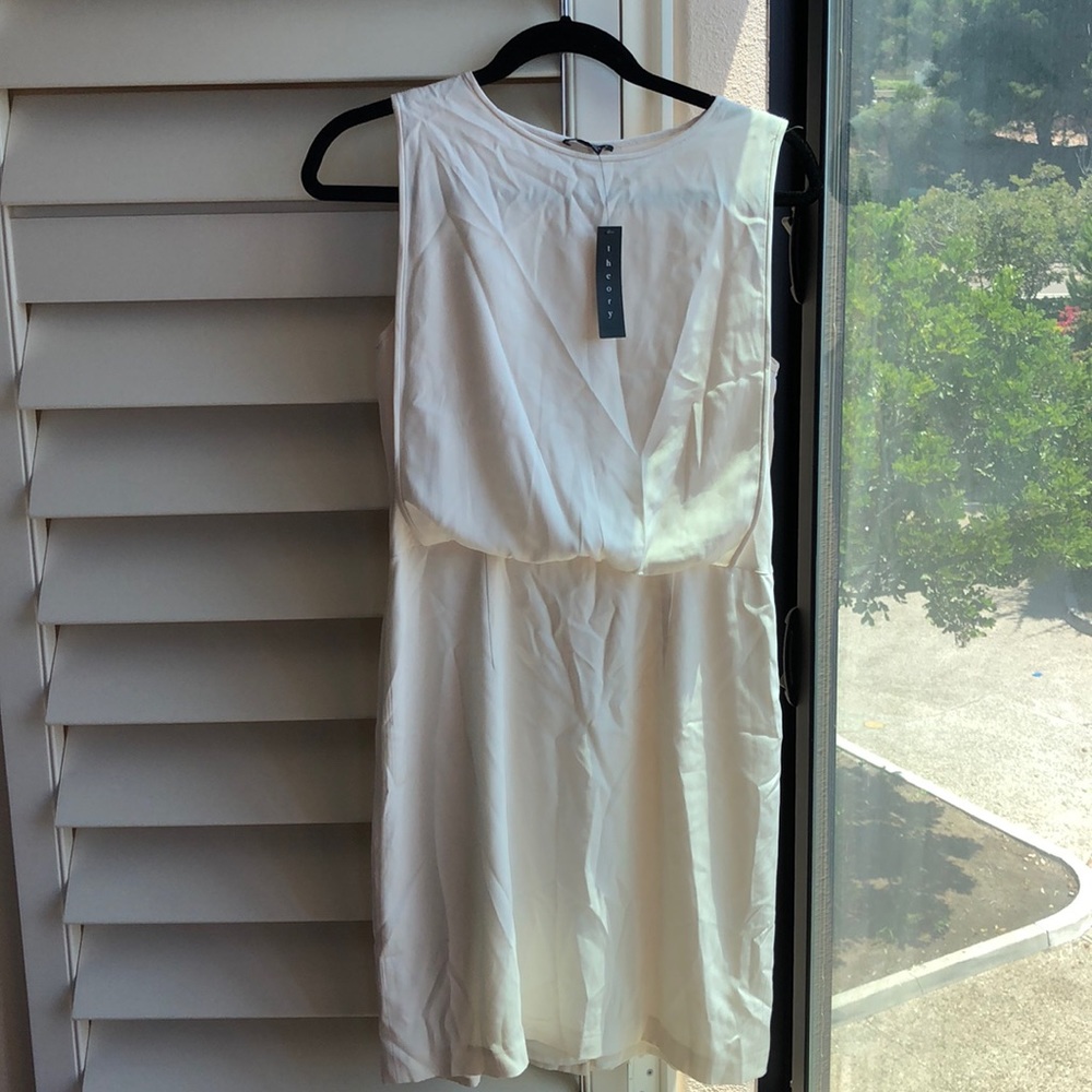 Theory Ivory Sleeveless Mini Dress